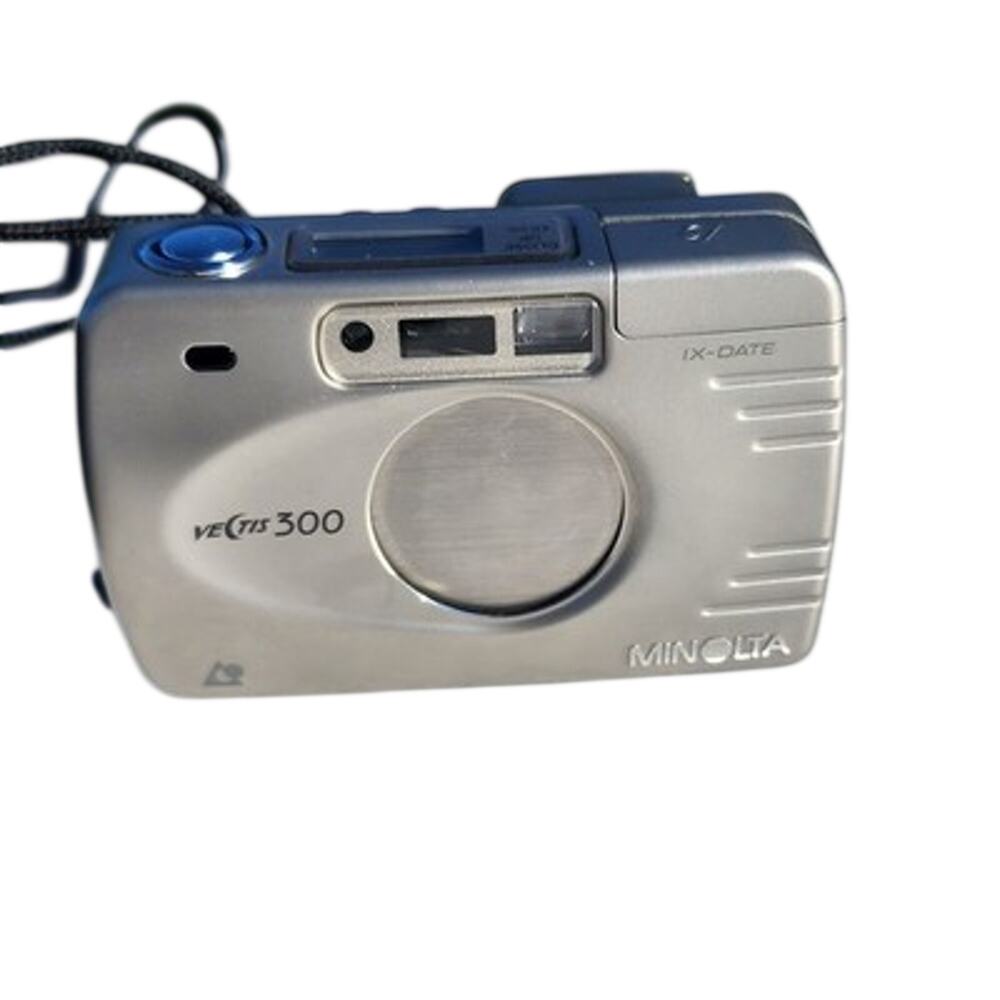 Minolta Vectis 300 IX-Date APS Film Camera 24-70mm Zoom Silver with Case